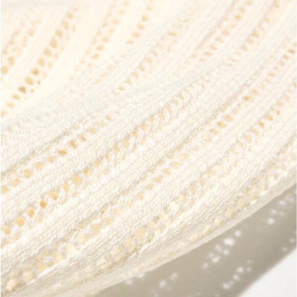 Uniqlo Mesh Short Sweater Sleeveless Top Cream Off White Size XXS (fits XS) NEW - Picture 5 of 5